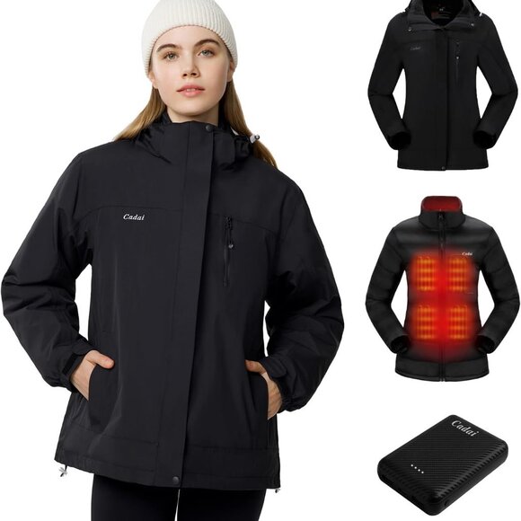 Cadai Women's Heated Jacket with Battery Waterproof‎ - Picture 1 of 12